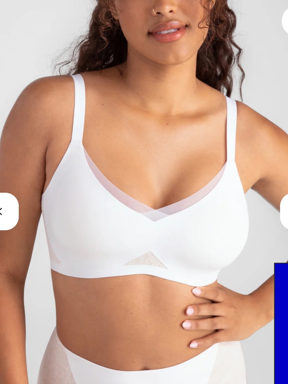 Honeylove White Lace Astral Crossover Lace Bra Original XL